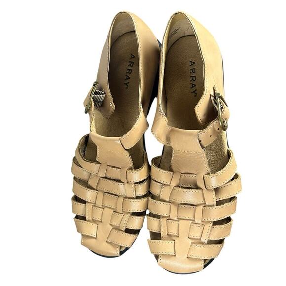Array Aruba gladiator shoes. Leather uppers beige Closed toe size 7 - Picture 3 of 9
